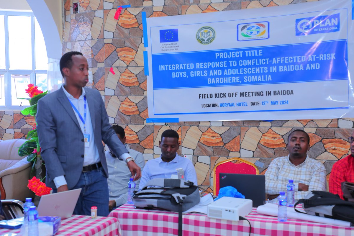 In conjunction with our partners @PlanGlobal and @gredosom we successfully launched the Integrated Response to conflict affected at Risk Boys and girls project in Baidoa. The project is also supported by the ministry of education and the state commissioner for Refugees and IDP's