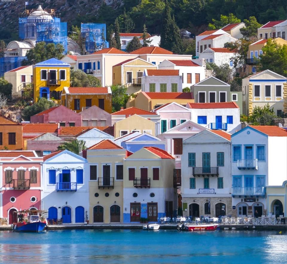 Good morning from the vibrant shores of Kastelorizo! ☀️ The traditional colorful houses lining the island are a sight to behold - a kaleidoscope against the Aegean blue. #Kastelorizo #Greece