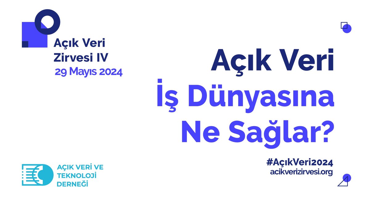 📍Açık Veri Zirvesi IV 'Açık Veri, İş Dünyasına Ne Sağlar?' temasıyla İPA Kampüs'te düzenlediğimiz zirve için ücretsiz kayıt almaya başladık. 👉 acikverizirvesi.org ⏰ 29 Mayıs 2024 Çarşamba