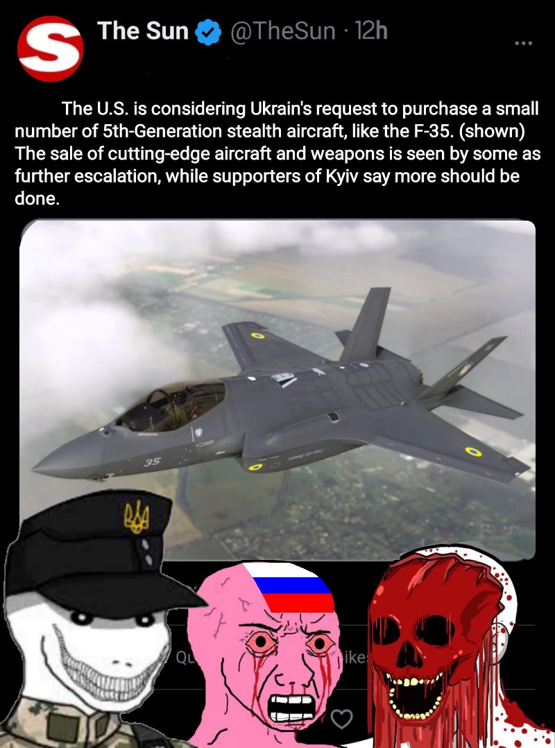 If you think Ukraine should be able to purchase 5th-Gen nuclear-capable stealth airplanes, let Them know.