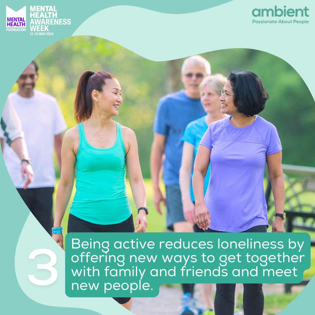 💪 It's #MHAW2024! Hosted by the @MentalHealth Foundation, this year's theme is 'Movement: Moving more for our mental health'. 3️⃣ Check out these three mental health benefits of physical movement, to give you that extra bit of motivation you might need to get active.