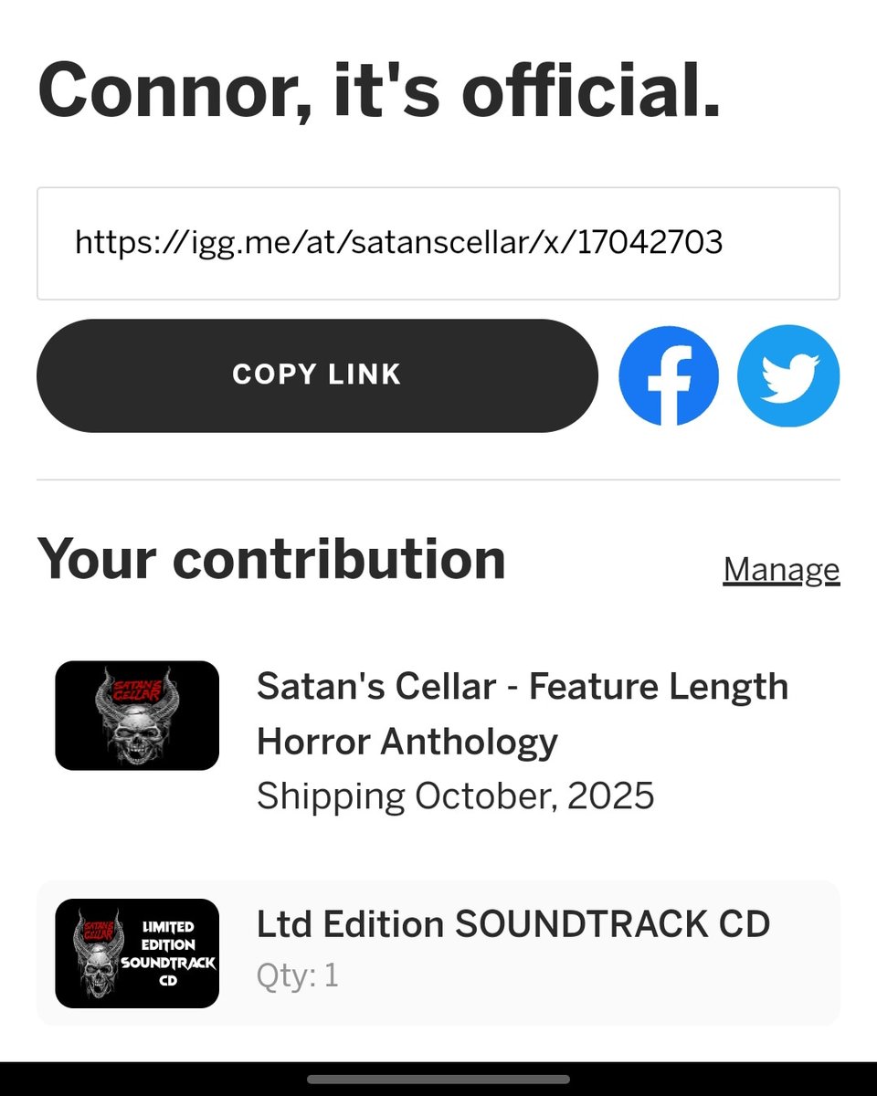 CALLING ALL HORROR FANS! The folks of @LBDofficial are making a horror anthology movie & need help with funding! Put your money towards something creative and get some cool rewards in the process! I backed for the Soundtrack but cant wait to see the film! igg.me/at/satanscella…