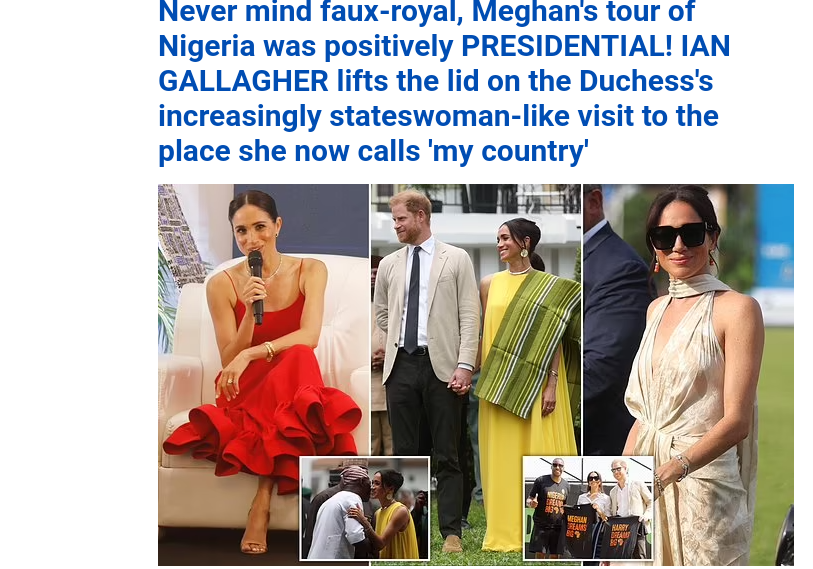 UK surprised what American style power couple can do: Harry and Meghan's visit to Nigeria, welcome like on a state visit mol.im/a/13410421 via @MailOnline