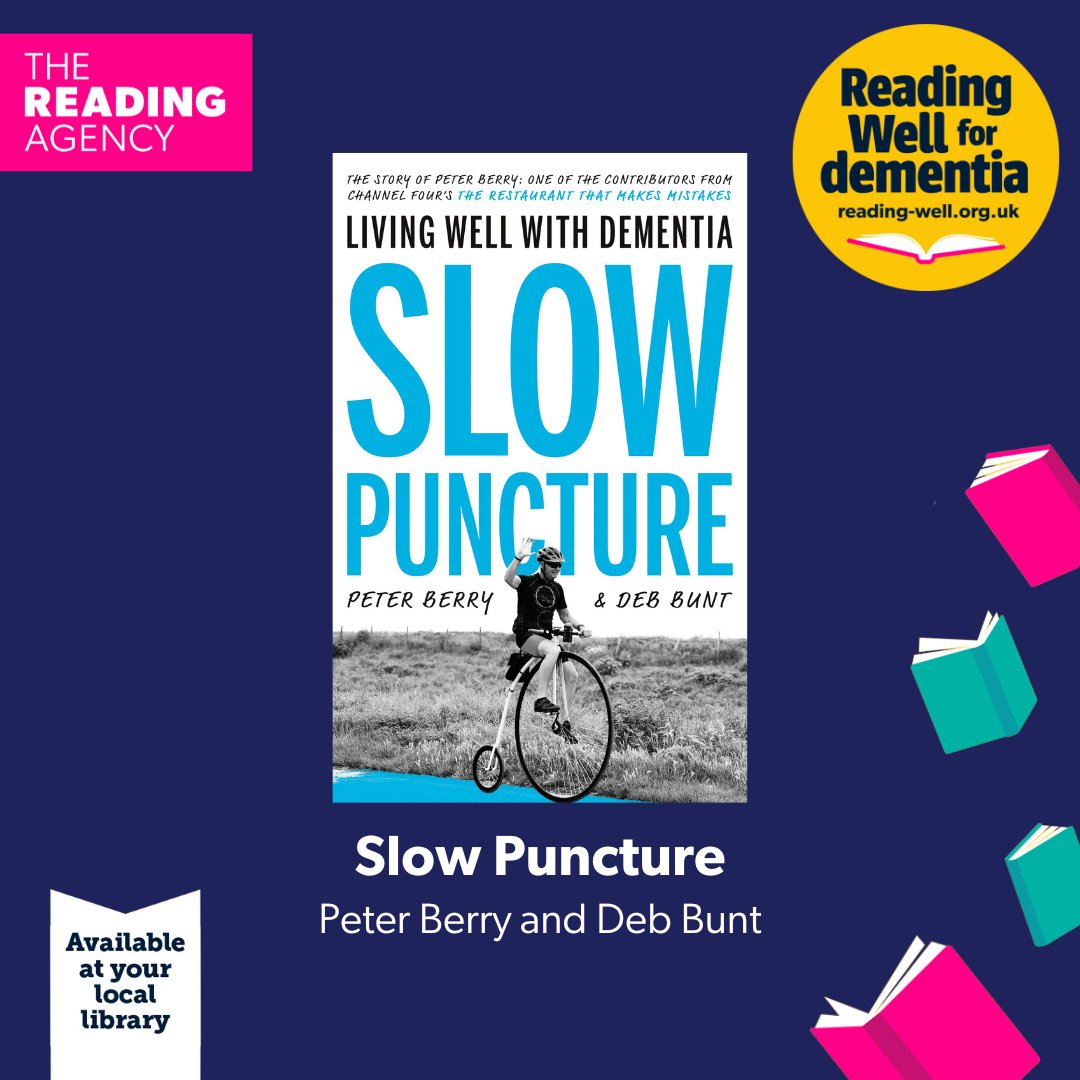#DAW2024: delighted that Slow Puncture has been selected on @readingagency's list as part of their Reading Well list @BBCSuffolk @BBCLookEast @itvanglia @EADT @RadioJohnnie - representing #Suffolk @AlzResearchUK @alzheimerssoc @AlzAuthors @HWSuffolk @PeterBe1130