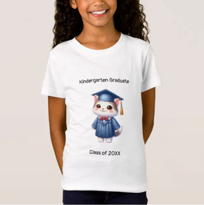 Celebrate your little girl graduate's big day with our cute Kindergarten Graduation Cat! This heartwarming design features a sweet white kitten proudly dressed in a graduation cap and gown. #CareConnectCelebrate #SandraRoseDesigns @zazzle #gift #souvenirs zazzle.com/collections/ki…