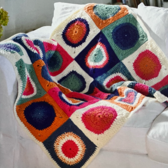 Trendy Crochet Magic Circle Multicoloured Throw 

The colourful square blanket starts as circles and transform into magical squares. A wonderful eco way to use up all your scrap yarn and to make handmade gifts 🧶♻️
#MHHSBD #craftbizparty #earlybiz #firsttmaster

Link below
