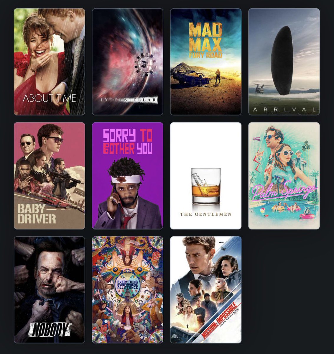 Favorite film per year, from the last 10 years (2013-2023):