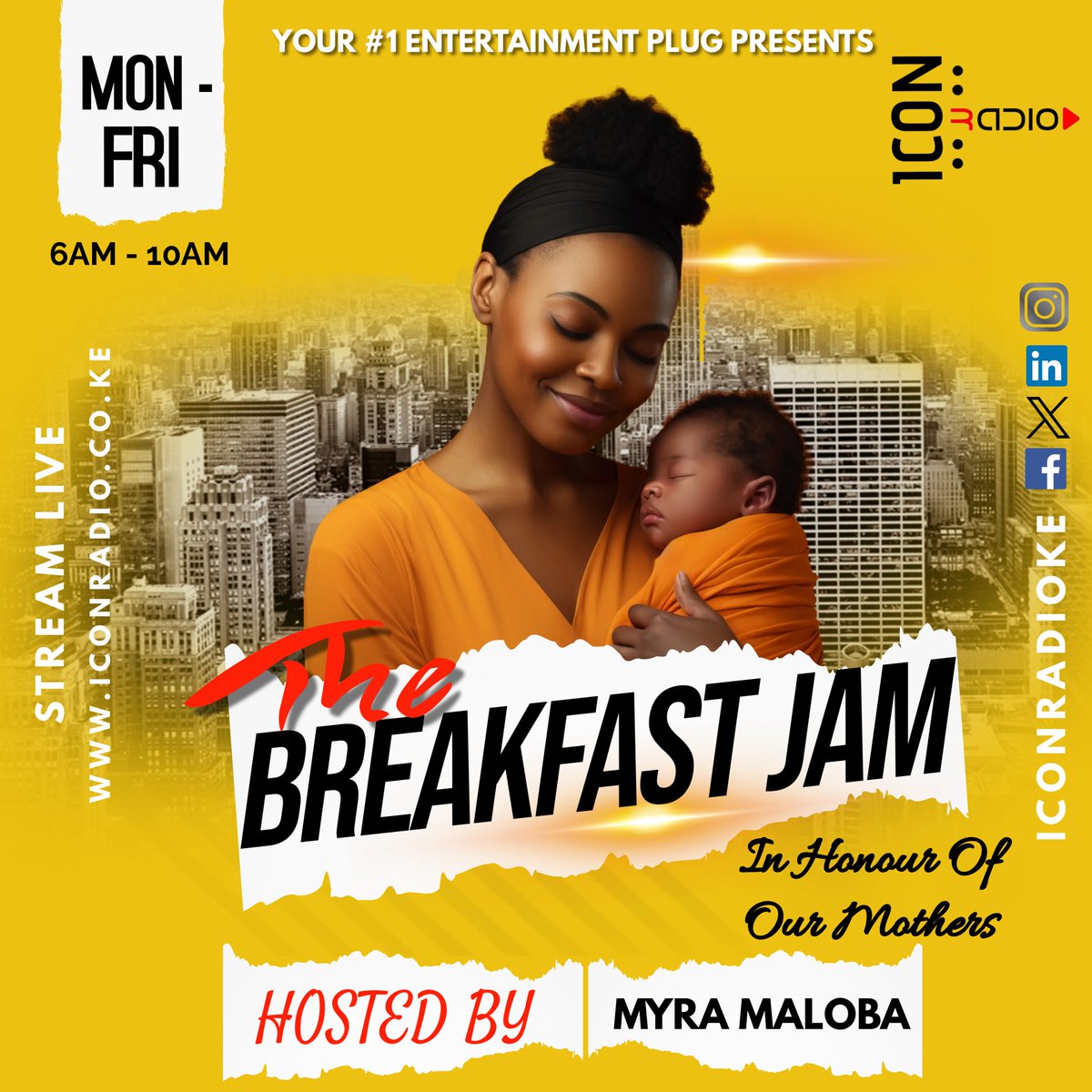 Today's Breakfast Jam is filled with beautiful dedications to our Mother's ❤️. 

Send in a voicenote with a special message and song dedication to your Mom on WhatsApp number +254 788 380030 and we'll be sure to pass the message on live on air 😊

#thebreakfastjam #amotherslove