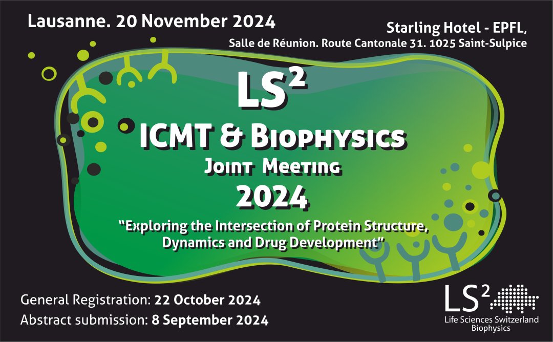 It is our pleasure to invite you to the LS2 ICMT & Biophysics Joint Meeting 2024 which combines two LS2 sections! When: 20 Nov. 2024. Where: EPFL, #Lausanne! Join with an abstract until 8 Sep. 2024. meetings.ls2.ch/ls2-icmt-bioph…