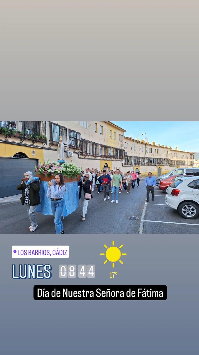 #BuenosDías desde #LosBarrios (Cádiz, sur de Andalucía) hoy es día de la Virgen de Fátima