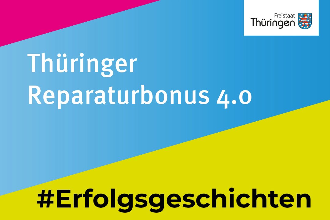 Thüringer Reparaturbonus 4.0 startet zum 15. Mai 🔌🔧🔨 Der 2021 begonnene Thüringer Reparaturbonus geht ab dem 15. Mai in die vierte Runde. Rund 30.000 Anträge wurden bereits in den vergangenen Jahren und aus allen Teilen Thüringens bewilligt. Profitiert haben Betriebe in