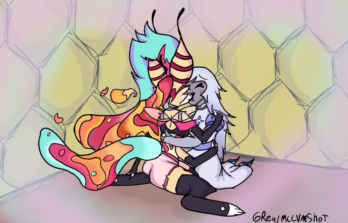 JimGlorp's tweet photo. EmiBee fanart i was requested to do #EmiBee #HelluvaBossFanart #HazbinHotelFanart https://t.co/GaxcMOT9gn