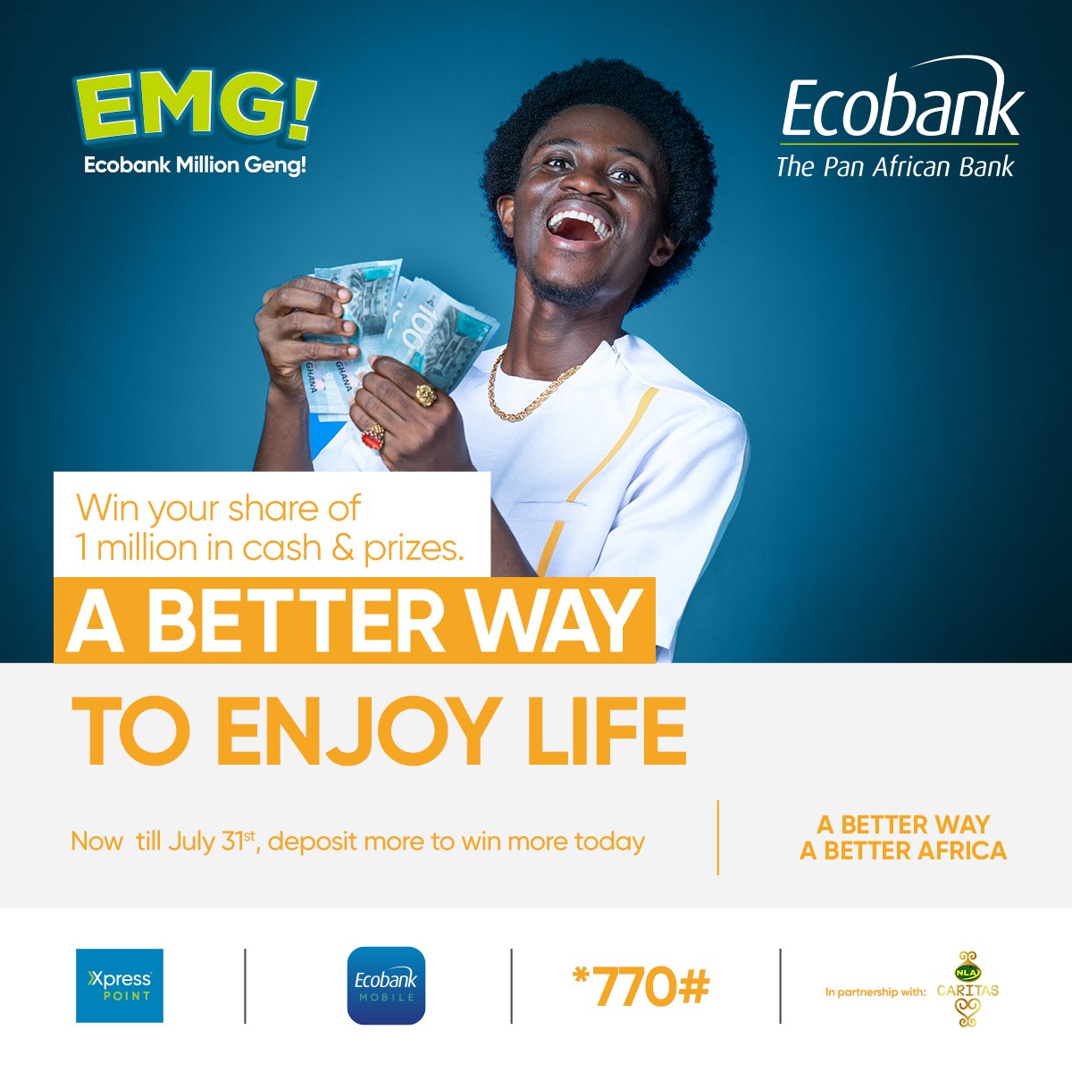 Seize the opportunity of a lifetime with the Ecobank Million Geng! Every deposit counts towards your big win from now till July 31, 2024. Grow your account balance in multiples of GHS500 and embark on a journey towards success.

Terms and conditions apply. Visit…