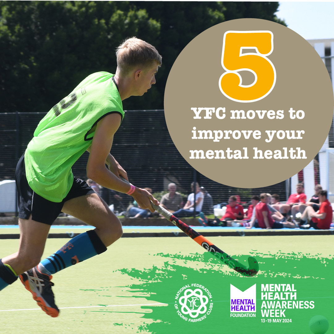 This #MentalHealthAwarenessWeek, here's our top 5 YFC moves to improve mental wellbeing: 1. Take part in a YFC sports competition 2. Support a local community project 3. Host a Rural+ workshop 4. Take up a new YFC opportunity 5. Organise a Minding Your Head workshop