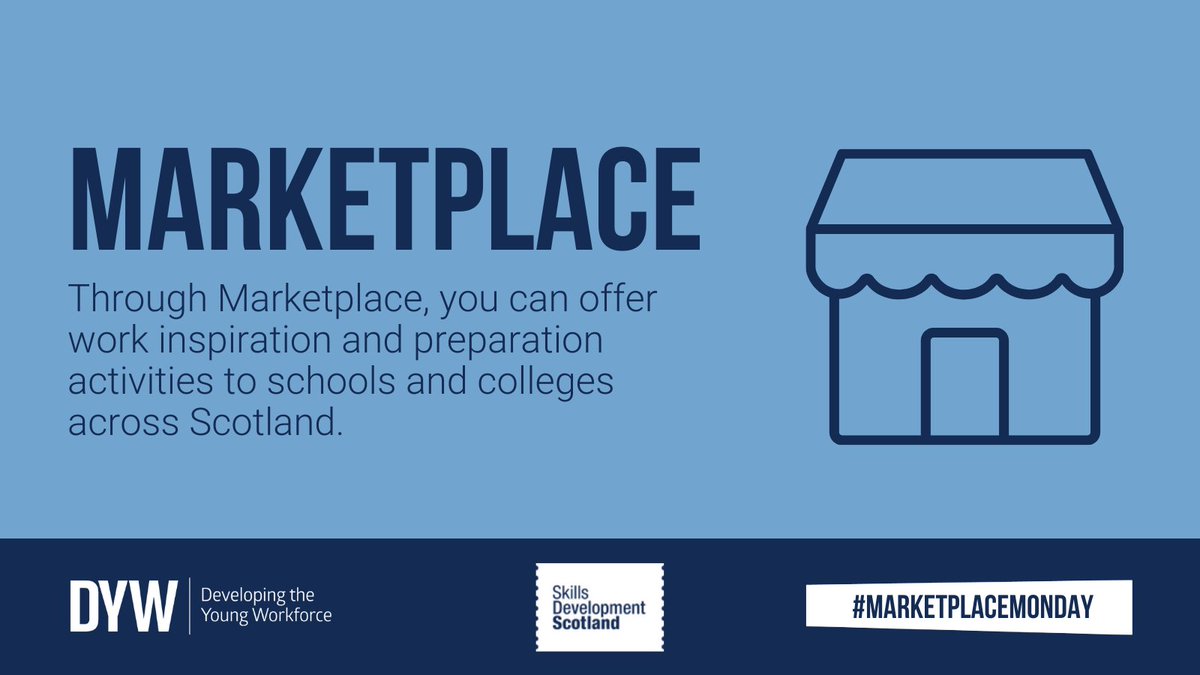 Employers 📢 Inspire and educate your future workforce by offering opportunities on Marketplace, the platform which connects employers with educators across Scotland. Visit: ow.ly/Ey8250QVslO #MarketplaceMonday #DYWScot