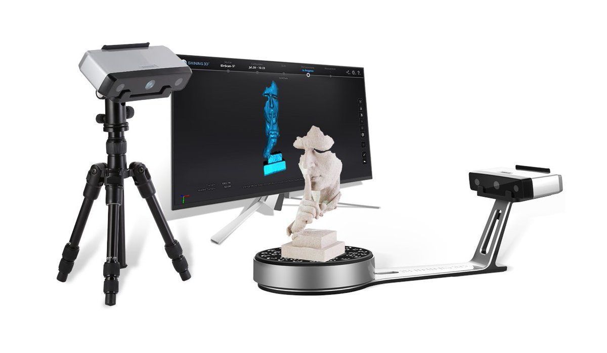 👐Don't let size be an issue! With the @Shining3D's Einscan SP, use the turntable or a tripod to flip between small or large items easily. 👉marketplace.createeducation.com/product/einsca… ❓Want to know more? Book a consultation: marketplace.createeducation.com/book-your-free… #3dscanning