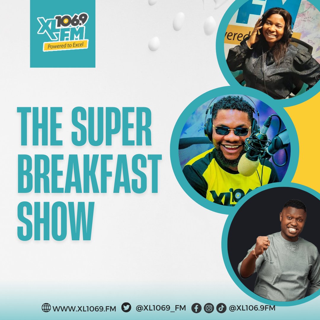 #NowOnAir
#TheXLSuperBreakfastShow with @EdwinEbiese @racheldavidwyht & @sportsailor on your premium radio station @XL1069_FM .

#Tunein #MondayVibes #XL1069FM #MakeMoneyMonday #poweredtoexcel