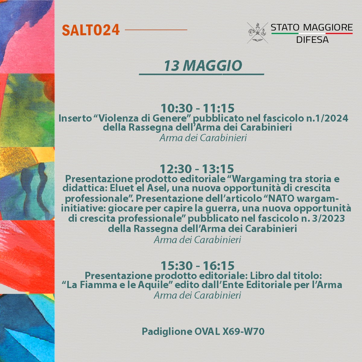 #SalTo24 Ultima giornata delle #ForzeArmate🇮🇹 al 36° #SalonedelLibro di Torino. Anche oggi sarà una giornata ricca di eventi e presentazioni. Ti aspettiamo al padiglione Oval stand W70 ➡ bit.ly/ForzeArmate-sa… #UnaForzaperilPaese