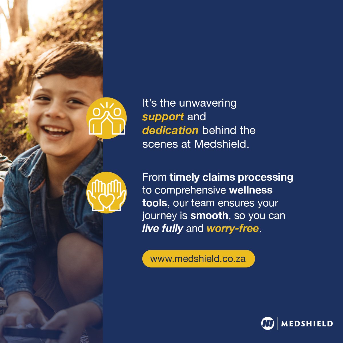 MedshieldSA's tweet photo. Fuel lifeโs best moments & #LiveFul with Medshield! Weโre not just about health coverageโweโre about enabling your zest for life with top-tier wellness support & service. Experience wellness that keeps up with you - https://t.co/Rixb34UlVn
#MedshieldSA #healthcare #medicalaid https://t.co/CVsQ8fyZ1A