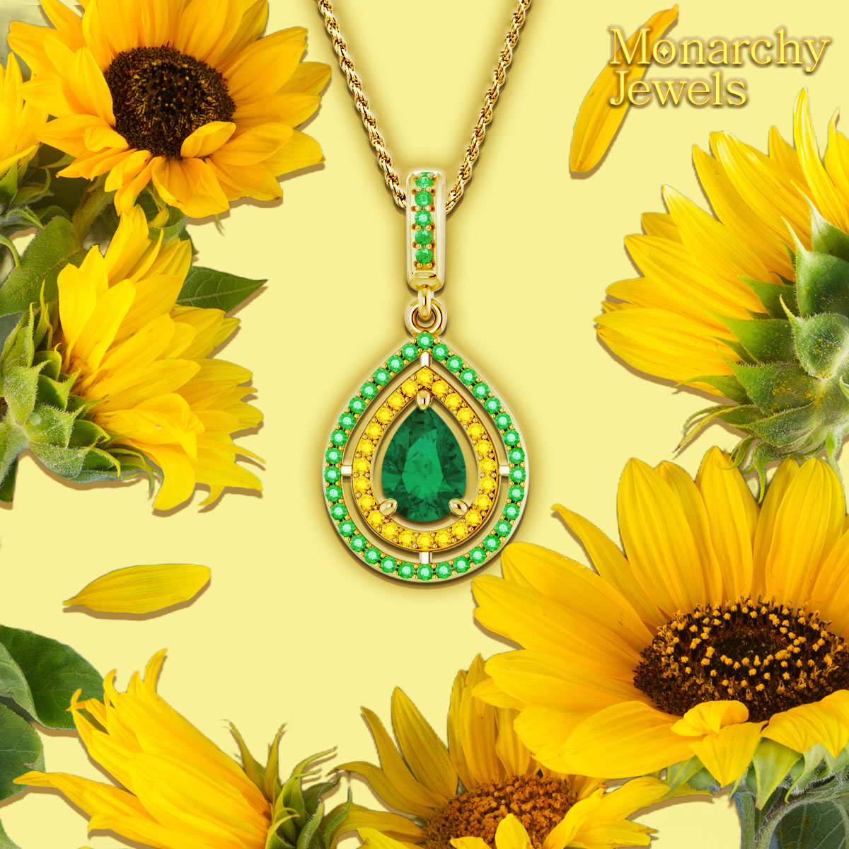 Sunflower Yellow Sapphire and Natural Green Emerald are blooming in the Monarchy.
#MonarchyJewels #Emeralds #EmeraldJewelry #YellowSapphire #Sunflower