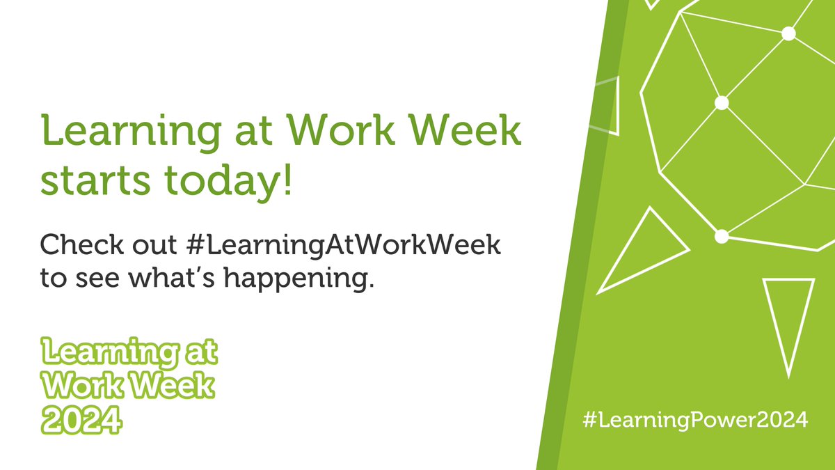 Let's get #LearningAtWorkWeek started! We can't wait to see how you're promote learning power, sharing your knowledge with each other and learning something new this week. #LearningPower2024 ☀️