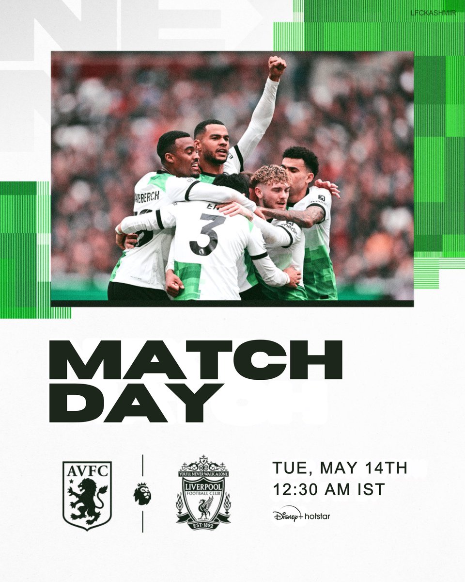 🟢⚪️ M A T C H D A Y 🟢⚪️

The second-last game of 2023/24 ✊ 

#AVLLIV #PL #LFC