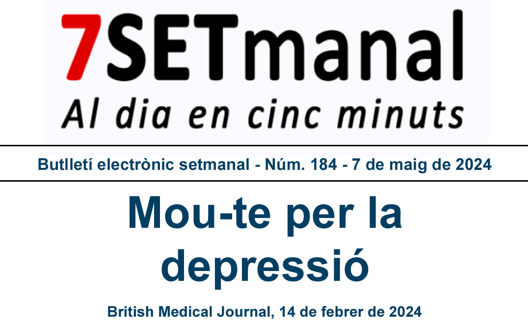 🔉 El nou article del #7SETmanal estudia el trastorn depressiu major.

👉 Els tractaments més habituals per aquest trastorn són el farmacològic i la psicoteràpia, però l’exercici també pot ser un bon procediment alternatiu. 

🔗 Consulta més informació a: ics.gencat.cat/ca/actualitat/…