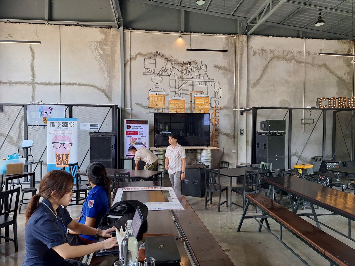Setting up already for Pint of Science Laos #pint24 tonight at CoreBeer #Laos #vientiane