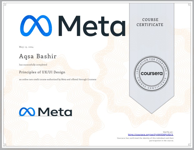 Alhamdulillah Completed the Meta uiux course successfully 
#uiux #websitedesign #webdevelopment #figma #digitalmarketingagency #shopify #shopifystore #wordpress #appdesign #shopifyexperts #coding #ecommercewebsite #ecommercestore