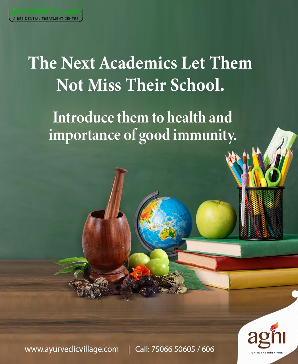 Academic success begins with a healthy body and mind! Teach them about immunity for a brighter future.

Do visit our website:ayurvedicvillage.com
Contact this number: 7506650605/606.
Email: info@ayurvedicvillage.com

#AcademicWellness #HealthyKids #StrongImmunity #HealthFirst