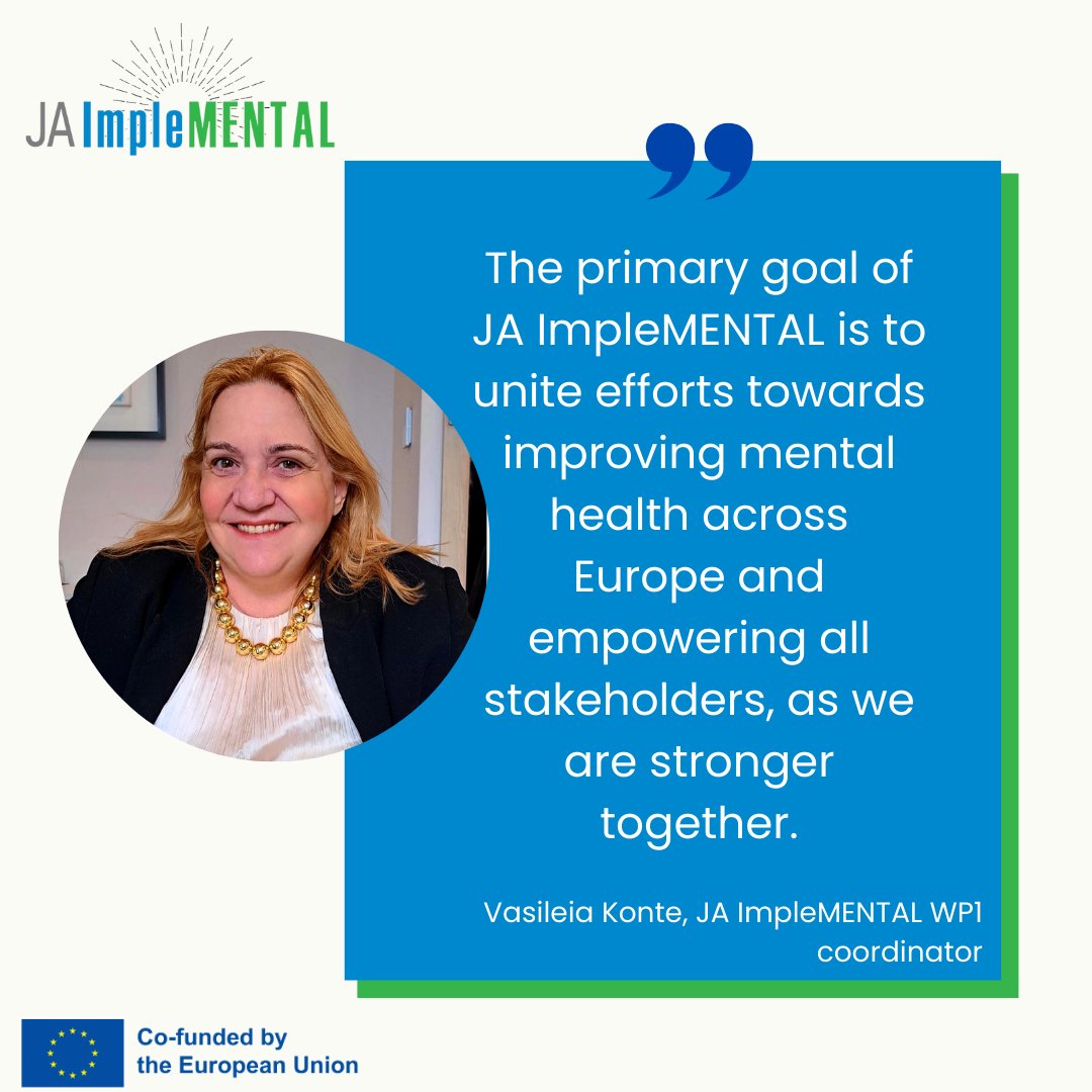 🌟 It's EUROPEAN MENTAL HEALTH WEEK! We are kickstarting it with a powerful message from Vasileia Konte, JA ImpleMENTAL WP1 coordinator. Together, let's raise awareness, break the stigma, and support each other in our mental health journeys. 🌍💙

#ImpleMENTAL #HaDEA