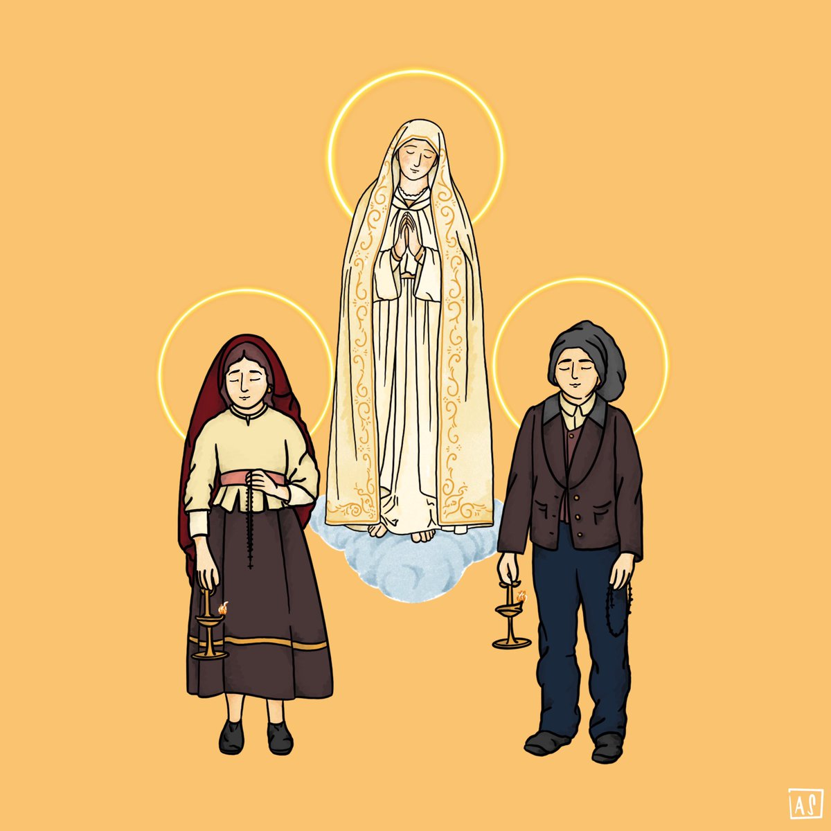 “El trece de mayo la Virgen María bajó de los Cielos a Cova de Iría”. Muy feliz día de la Virgen de Fátima a todos los que la miráis de manera especial, ¡Viva la Reina del Rosario! ¡Viva la Reina de la Paz!