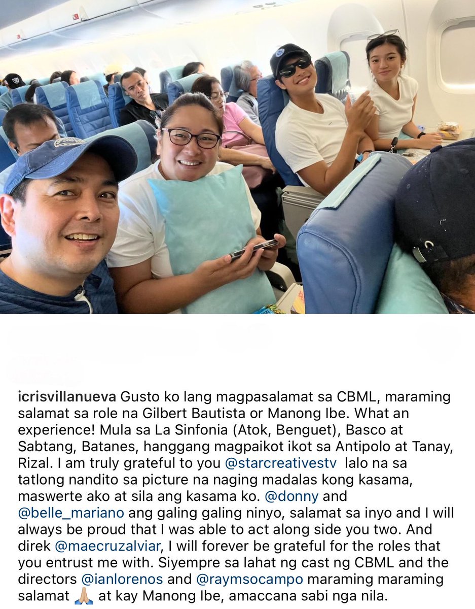 Sir Cris Villanueva’s appreciation post to the whole #CBML team. His words for #DonBelle.. “..ang galing galing ninyo, salamat sa inyo and I will always be proud that I was able to act along side you two.” @donnypangilinan @bellemariano02 #CantBuyMeLove Thank you, Manong Ibe!