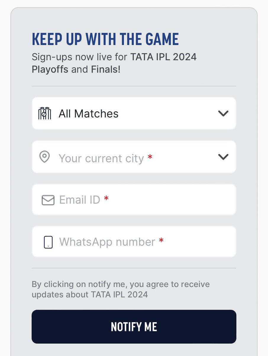 Suggestion- please use sign up option on Paytm Insider for IPL 2024 playoffs and finals tickets 🏏