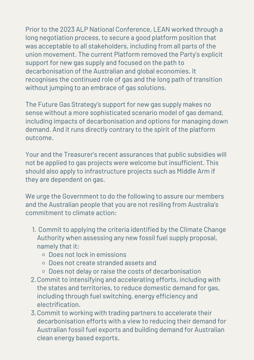 LEANAustralia's tweet photo. LEAN is deeply concerned by the Future Gas Strategy and its overt support for new gas fields. It has caused an outpouring of anger from LEAN members not seen since LEAN was reformed in 2013.

We've written to the Prime Minister to communicate these concerns and urge... (1/2) https://t.co/1Fnz7QjnC1