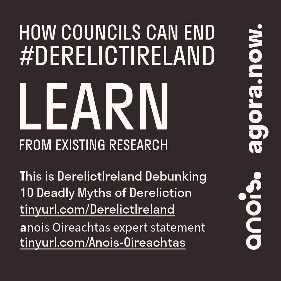 As local elections approach its important we all know what councils can do to end #DerelictIreland & #VacantIreland Here's our #LocalElections2024 guide for candidates 🧑‍⚖️Enforce Derelict Site Acts 📖Learn from Existing Research 🥇Follow Successful Councils 🏘️Lead by Example