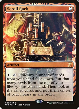 #mtg Borderless Sensei's Divining Top is ripping off the back of Powerbalance hype. Can't say I blame people because that card looks absolutely busted for both EDH and cEDH. Keep a close eye on Scroll Rack moving forward because it's probably the second best enabler #mtgfinance.