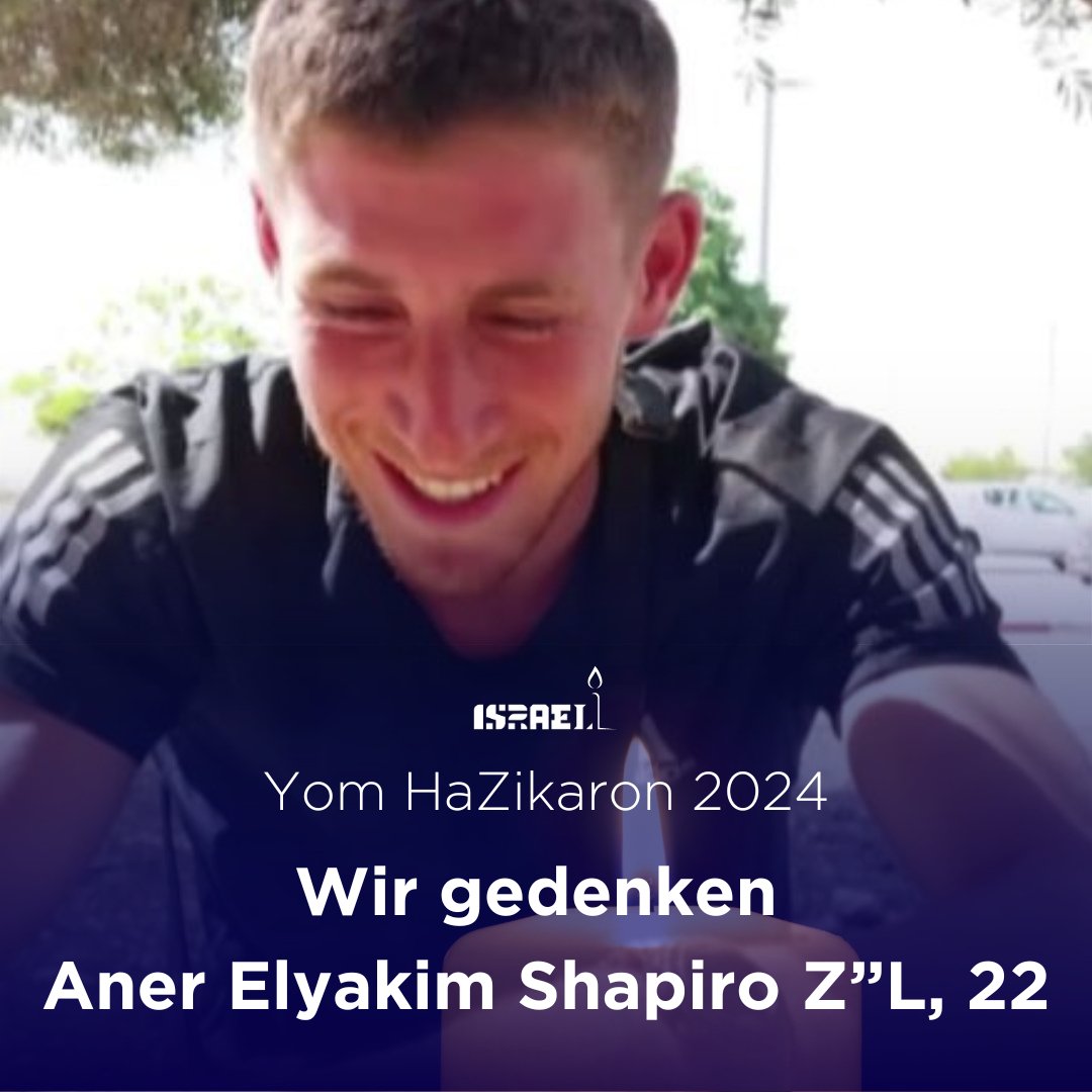Wir gedenken Aner Elyakim Shapiro Z”L (22) der selbstlos seinen Körper einsetzte, um die Besucher des Nova-Festivals, die sich in einem Unterstand versteckt hielten, zu schützen, indem er eine Granate nach der anderen hinauswarf. Die achte Granate kostete ihn das Leben, rettete…
