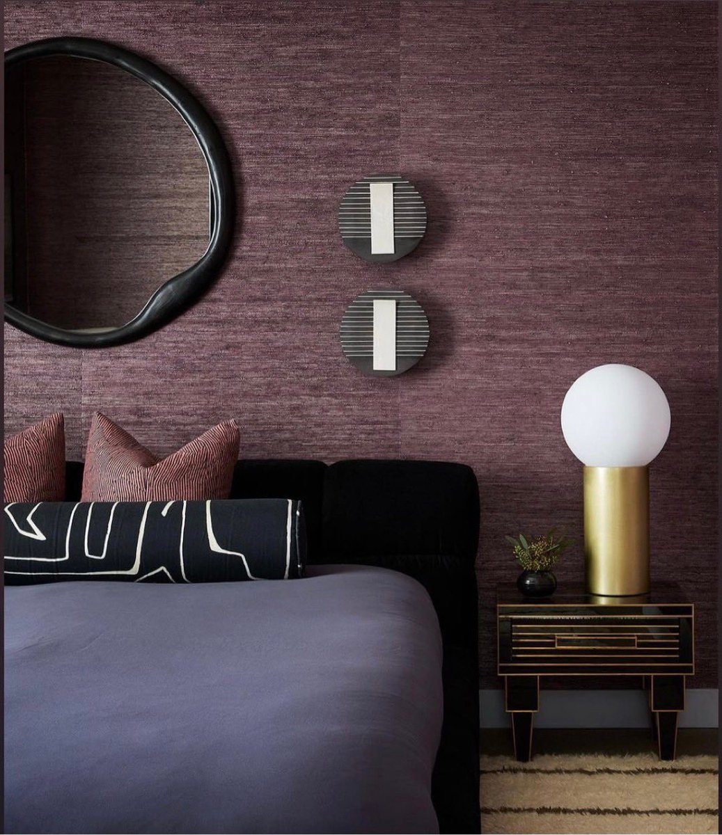 Exquisite master bedroom designed by Jen Talbot Design. Loving the colour scheme. #kellywearstler #moderninteriordesign #archdigest #masterbedroomdecor #wallpaper #interiors #interiordesign #interiorstyling #interiordesigner #interior #interiorinspo #interiordesignideas