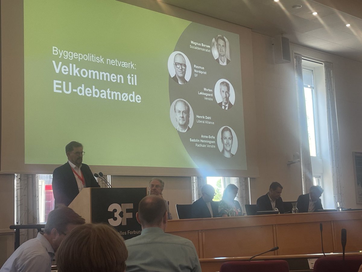 Så er EU-debatmøde i gang arrangeret af #byggepolitisknetværk. EU betyder enormt meget for byggesektoren, så det er et vigtigt valg, der finder sted 9/6, når vi alle skal sætte vores kryds ved EU parlamentsvalget.  Tak til alle deltagerne ⁦