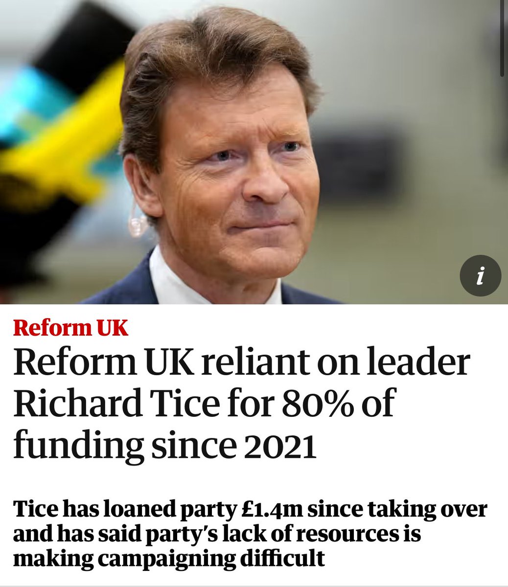 every time you see Reform discussed on tv, remember that it’s all just one man pumping money into a rogue rightwing project. and when you much more rarely see a Green on tv, that’s the result of half a century of hard graft, grassroots support, & actual electoral success.