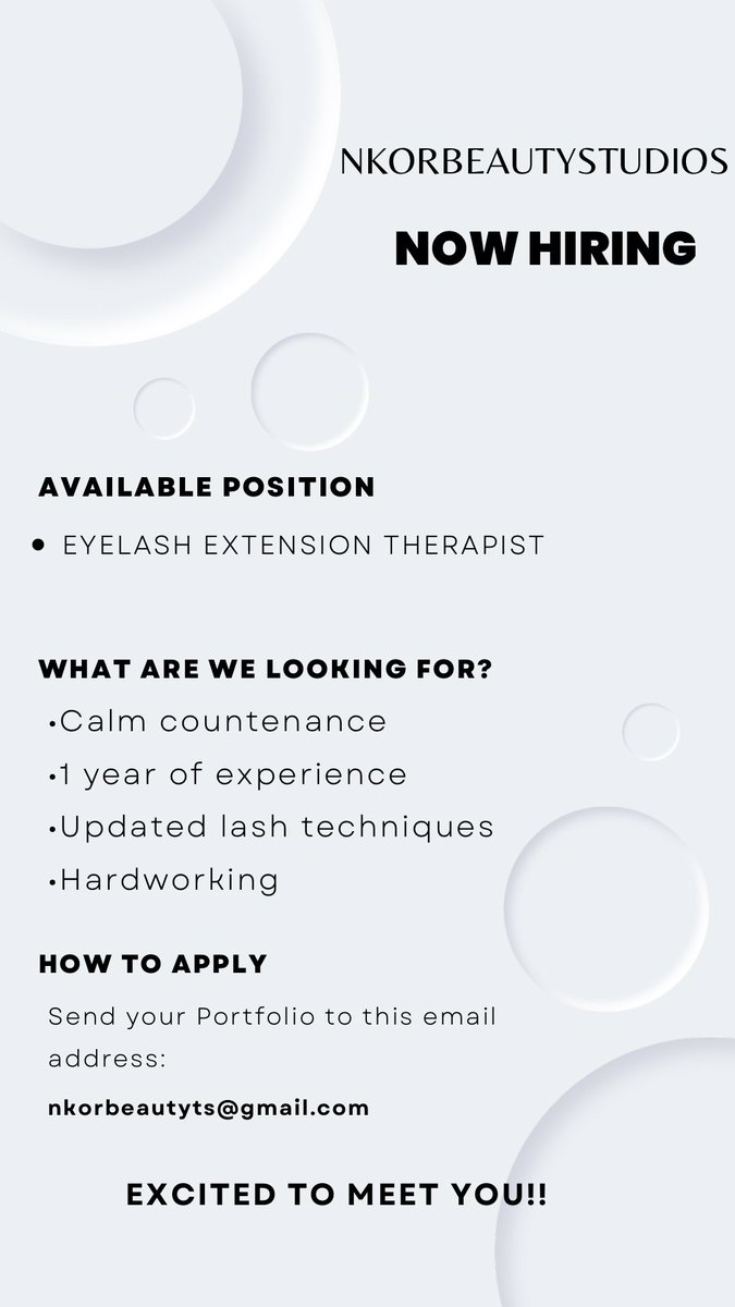 To be honest, it doesn’t matter the number of months you’ve been working as an Eyelash extensions technician. As long as you’re driven, ready and open to learn new and healthy techniques, I want you. Kindly text me asap!