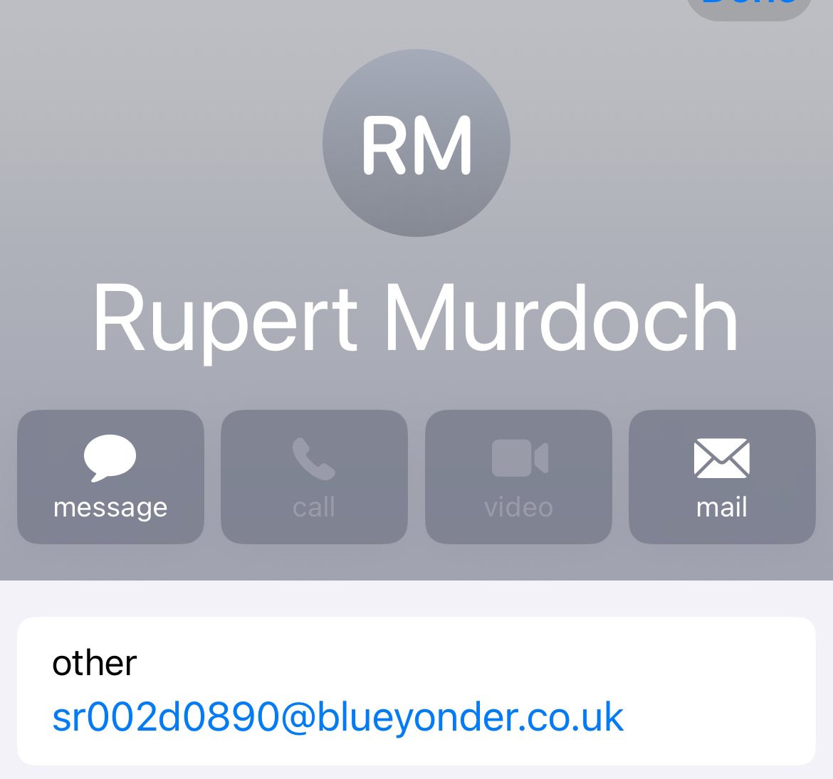 🧐 I’m not entirely convinced that Rupert Murdoch has a Blueyonder email account… [Still, a moderately sophisticated scam to target you with one of your employers’ names]