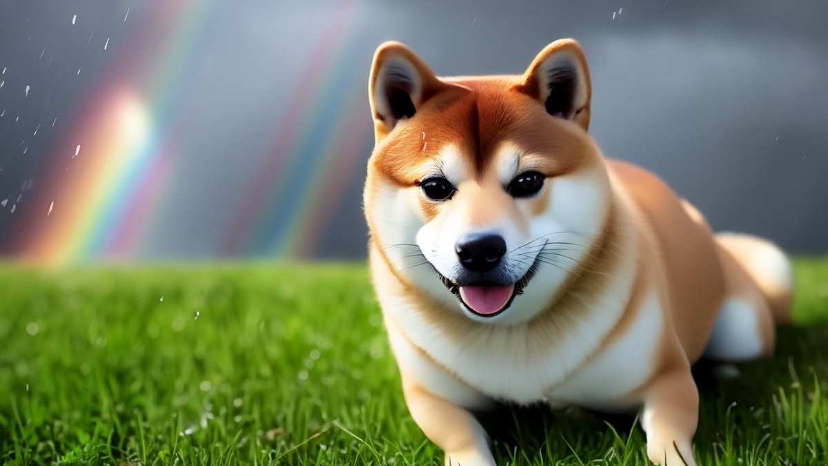 今日は愛犬の日、とも言われているそうですよ！
今日は雨上がりにかかる虹をバックにイラストチックな柴犬さんを生成しました！

#愛犬の日
#生成AI