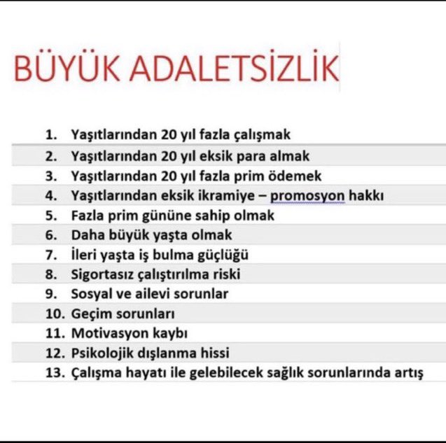 İnsanların psikolojisini mahvettiniz 
Aileminde morali bozuk
Onlarında psikolojisini mahvettiniz.
Akranları 24 saatle 17 yıl ayırdınız
Kimse ama kimse birde benden küçükler daha üstün haklarla emeklilik gibi bir hak mevzusunda benden imtiyazlı olamaz
#EytSonrasıKademeBekliyor