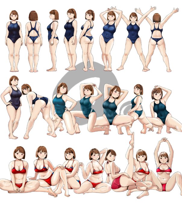 ヒカル先生のポーズカタログイラスト
①～㉒まで
次回「四つん這い編」カミングス～～ン😱 