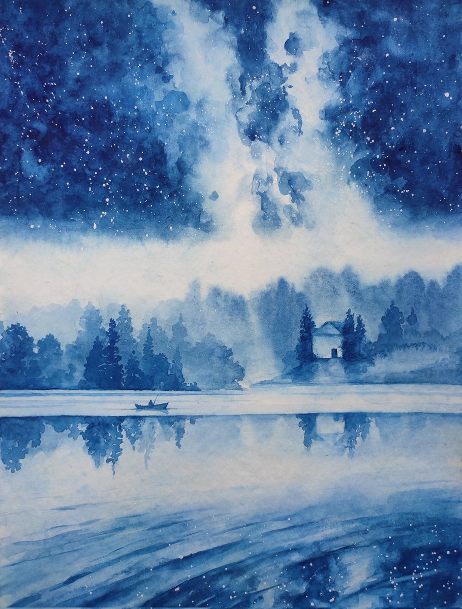 💙Starry Night's Dream💙 🔥Collected🔥 ❤️‍🔥Dear @zudasworld, thank you so much for your support🔥 I am very happy that my watercolor resonated with your soul❤️‍🔥😍 Available editions 🖇️⬇️