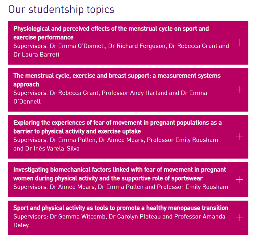 😀 FUNDED PhD STUDENTSHIPS: Transdisciplinary PhD projects covering aspects of women's reproductive health and wellbeing in relation to sport and exercise. FIVE studentship topics and projects. Spread the word and happy to chat about researching @LboroPR lboro.ac.uk/research/clust…