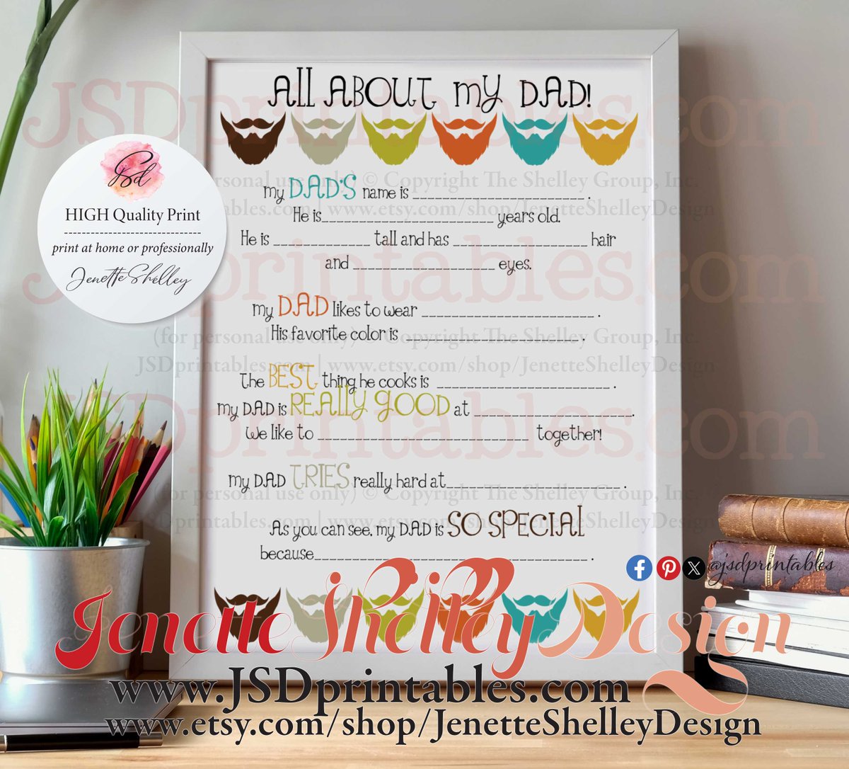 jsdprintables.com/shop/all-about… @jsdprintables #keepsakes #fathersday #dad #happyfathersday #fathersdaygiftideas #fathersdaygift #giftsforhim Simply print from home or the office, have the kids fill it out, and watch as dad's heart melts when he sees the thoughtful responses.
