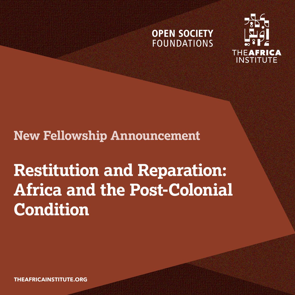 We are excited to unveil a fellowship program, funded by @OpenSociety, addressing African cultural heritage & repatriation! Applications open June 2024. Visit our website to stay updated and learn more: theafricainstitute.org/open-society-g…